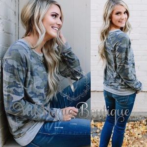 LAST 1! ARMY CHIC Camo long sleeve top